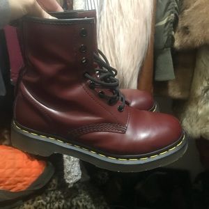 Cherry Red Doc Martens ( dr martens) barely worn.